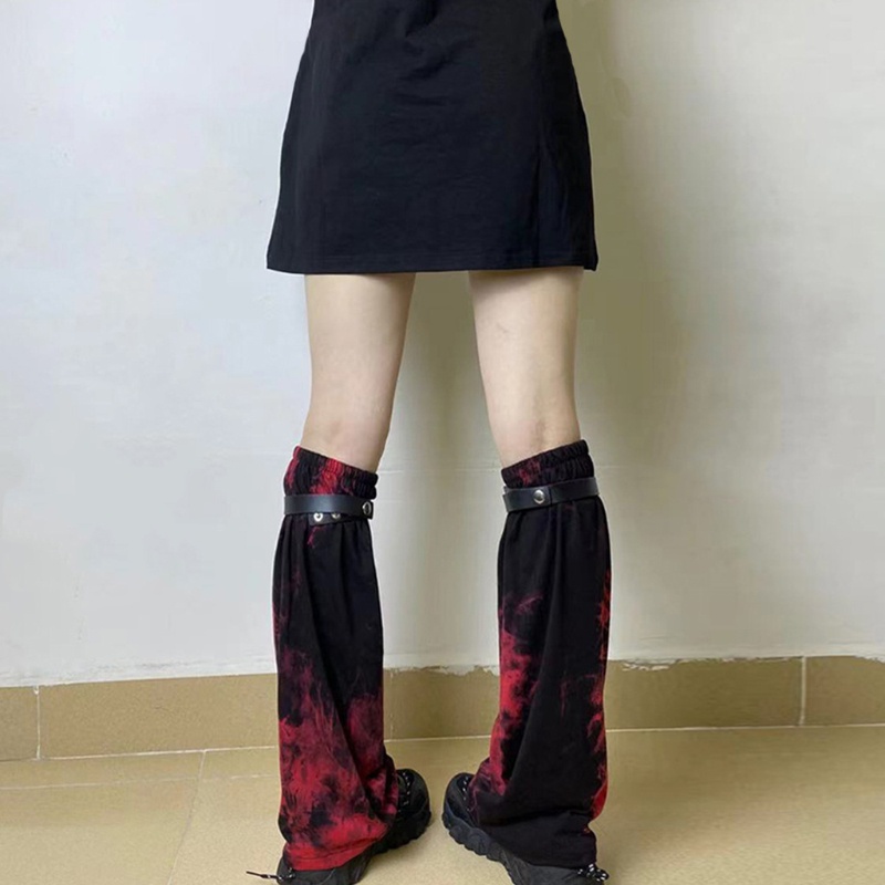 Vớ ống loe co giãn giữ ấm chân màu gradient phong cách Harajuku punk Nhật Bản thời trang cho nữ