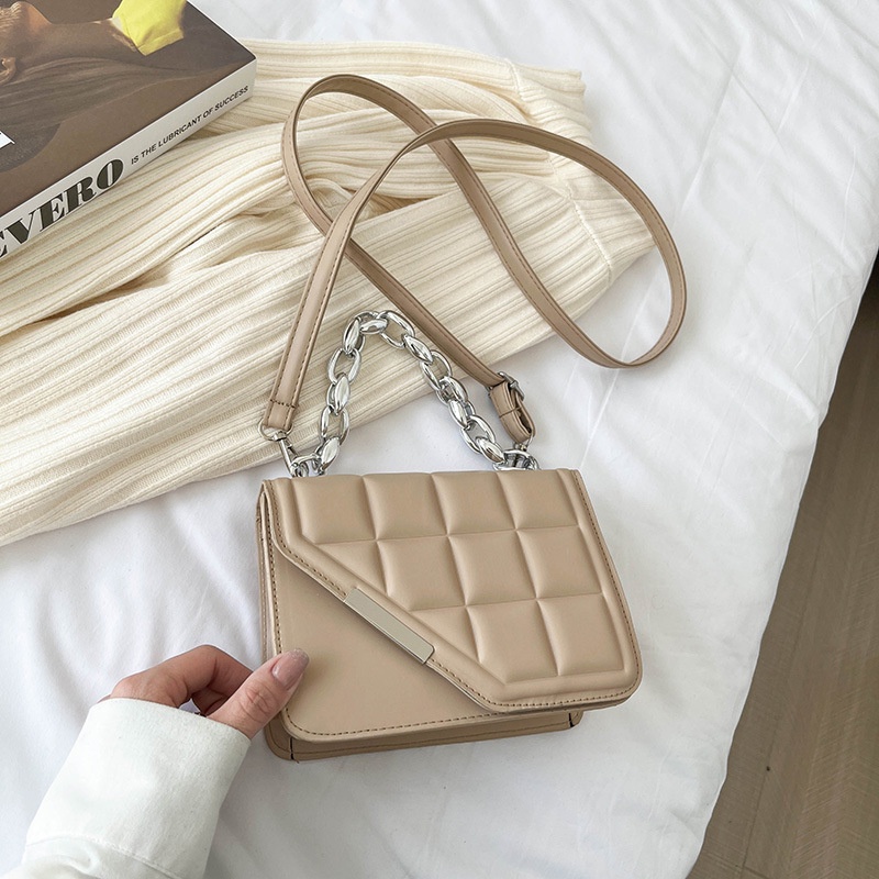 Túi Xách Đeo Vai Hình Vuông Nhỏ Kẻ Caro Phối Dây Xích Đơn Giản Thời Trang Dành Cho Nữ