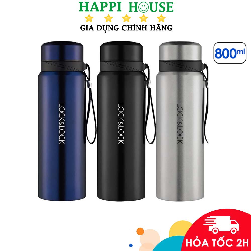 Bình Giữ Nhiệt 800ml Lock&Lock Vacuum Bottle LHC6180- Hàng Chính Hãng Có Khay Lưới Lọc Trà - Happi House