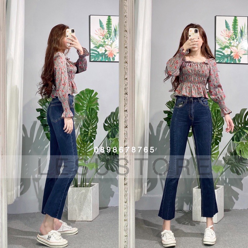 ẢNH TỰ CHỤP Quần jeans loe lai cắt 86cm
