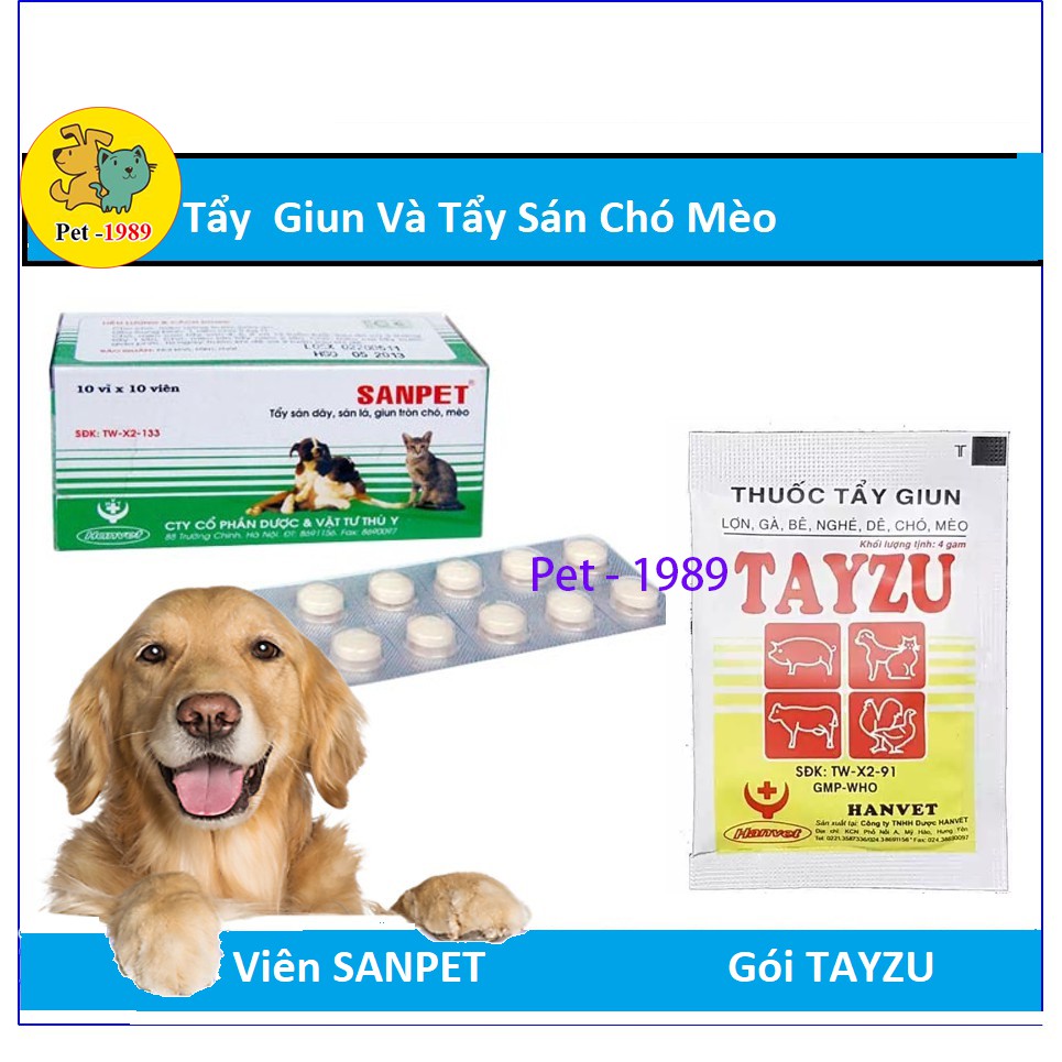 SP xổ lãi sổ giun cho chó mèo (2 loại San.pet và Tay.Zu) Pet-1989