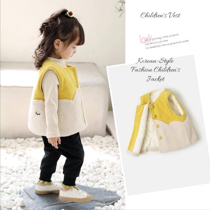 Áo khoác không tay giữ ấm thời trang thu đông phong cách Hàn Quốc cho bé gái