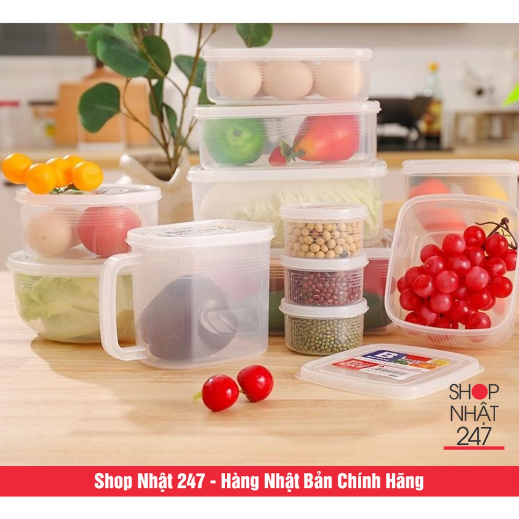 Hộp nhựa đựng thực phẩm, hộp đựng cơm văn phòng có thể trữ đông, dùng lò vi sóng Nakaya trong suốt nắp dẻo nội địa Nhật