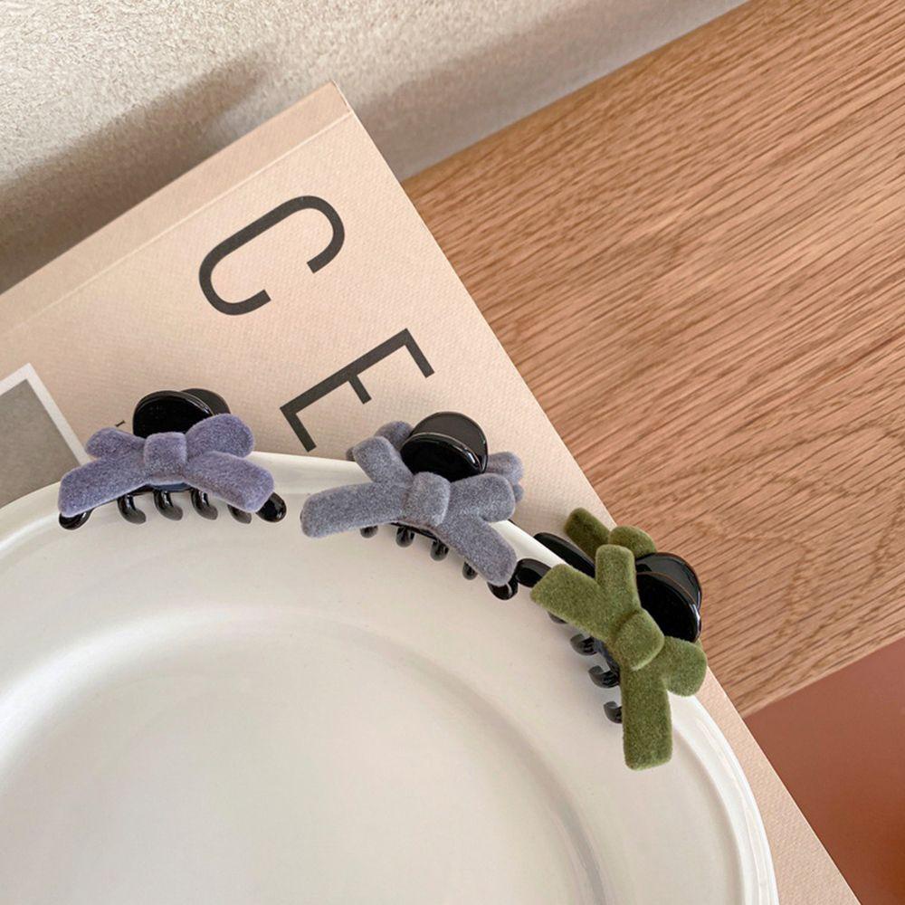 USNOW Kẹp Tóc Nơ Màu Trơn Phong Cách Hàn Quốc Ngọt Ngào Thời Trang Thu Đông Cho Bé Gái