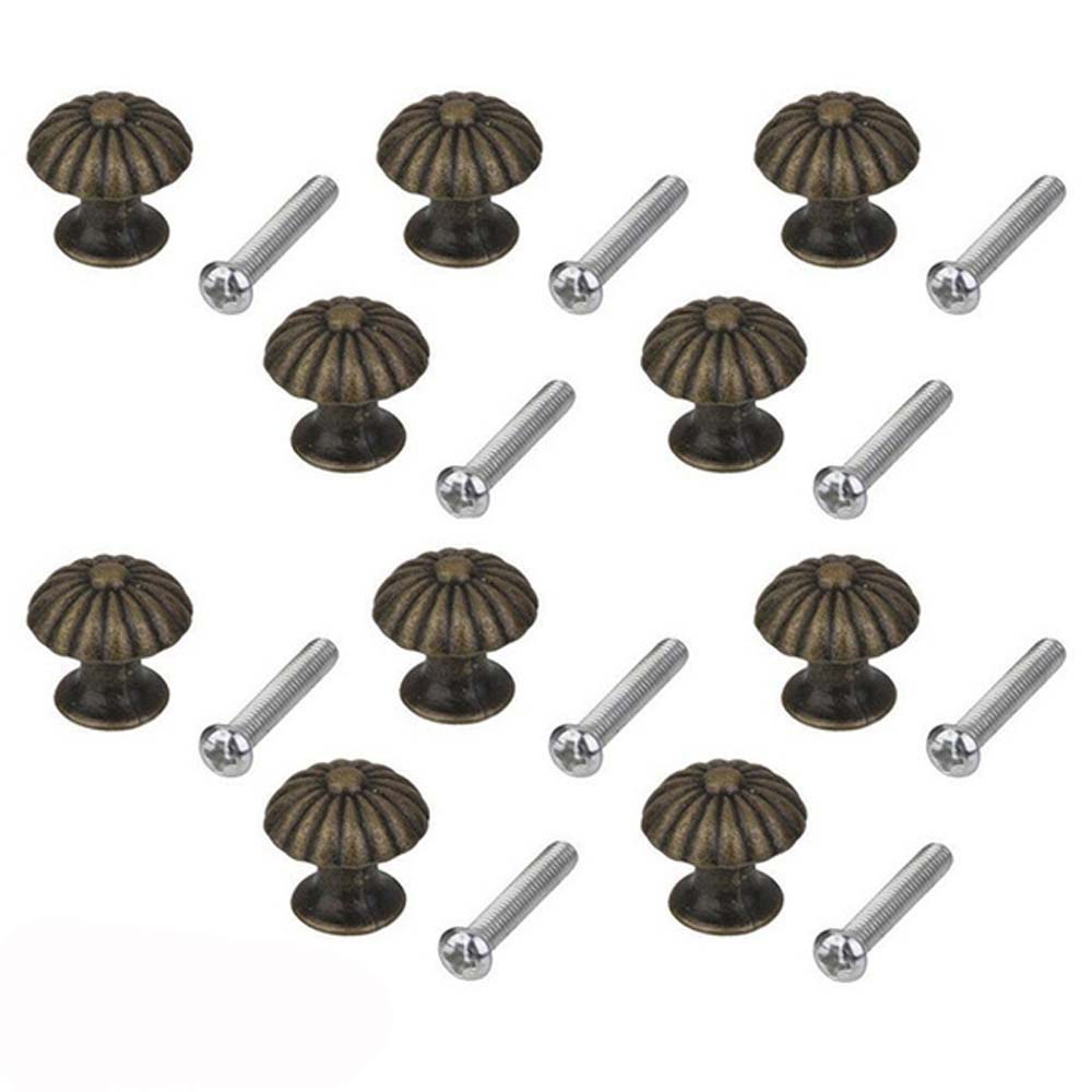 Set 10 Tay Nắm Cửa Hợp Kim Kẽm Hình Tròn Phong Cách Vintage