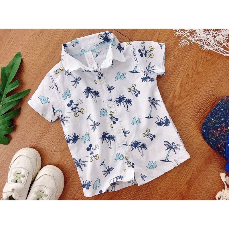 Áo sơ mi xuất xịn cho bé cực mềm mát