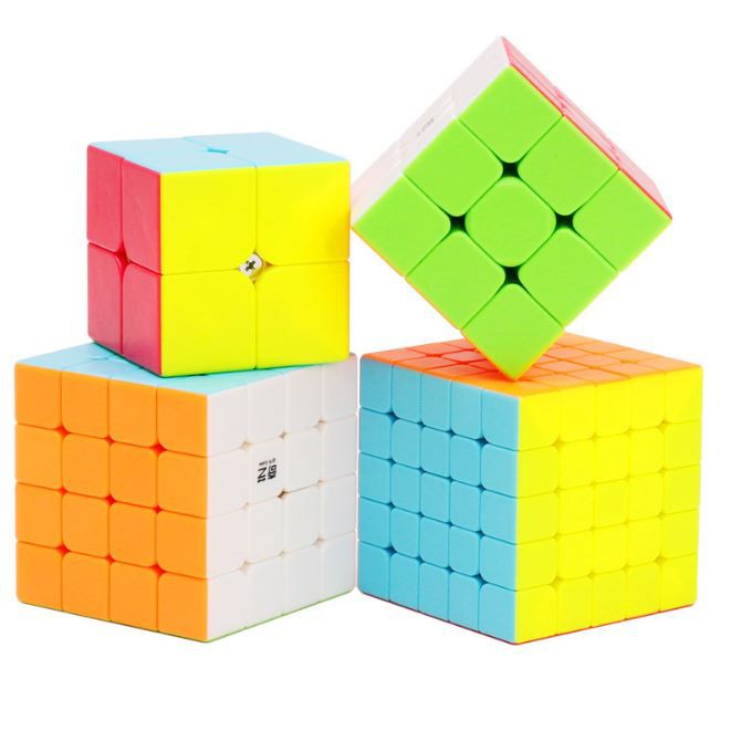 Bộ 4 Rubik Cube loại Không Viền CAO CẤP, Đồ chơi Rubik 2x2, 3x3, 4x4, 5x5 xoay mượt, bẻ góc tốt - LICLAC