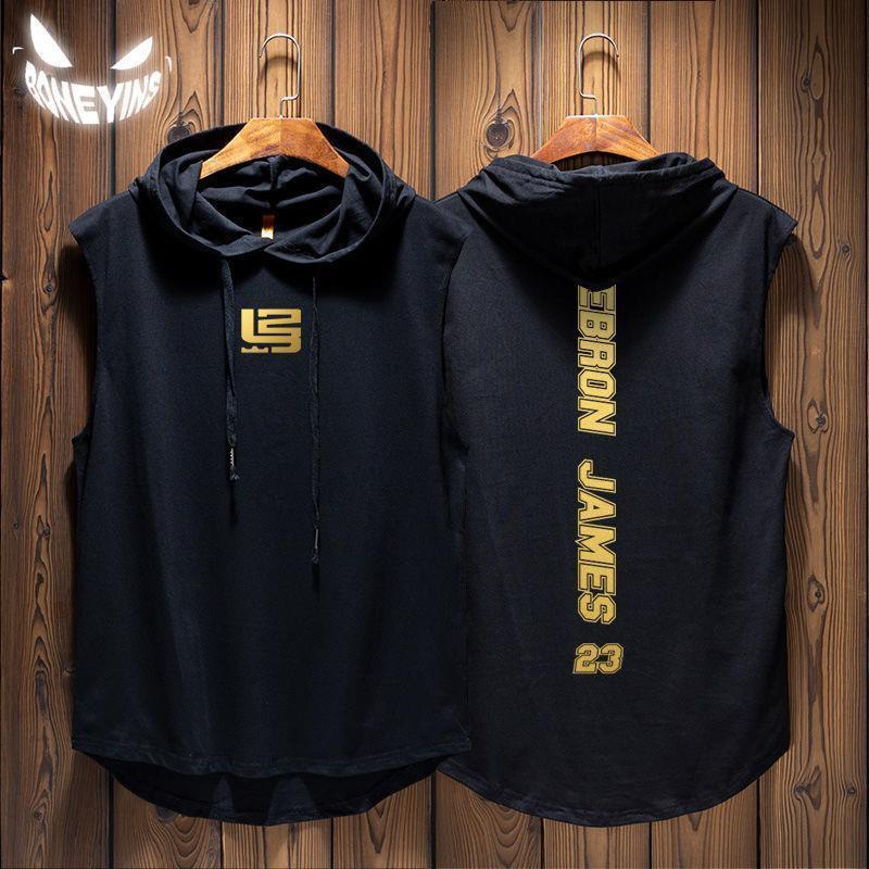 Áo Thun Bóng Rổ Sát Nách Có Mũ Trùm Dáng Rộng Thời Trang Mùa Hè Cho Nam [20% off]