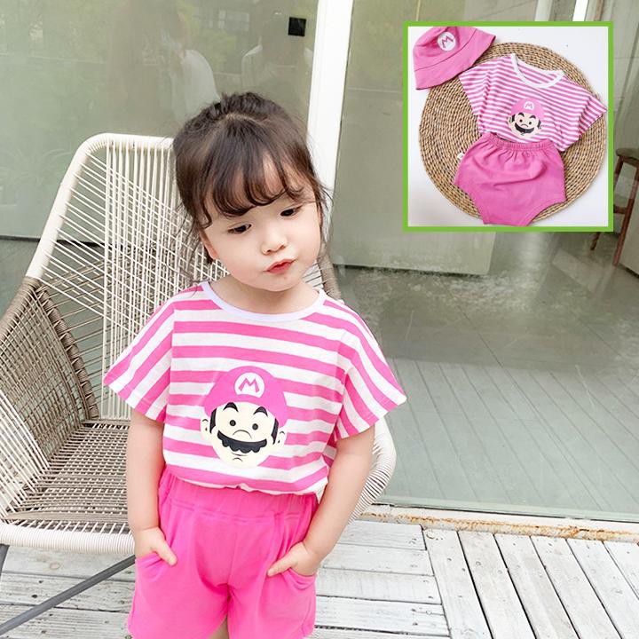 Bộ Quần Áo Mario Cho Bé Trai Và Bé Gái MinChu Cho Bé Từ 7 Đến 18kg