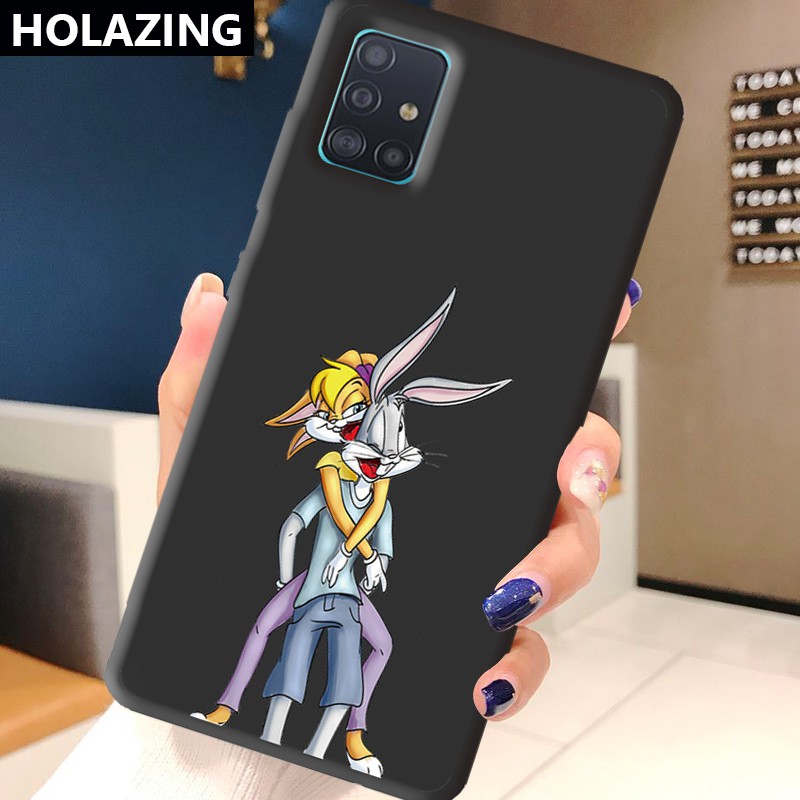 Samsung Galaxy A50 A30 A50S A30S A20S A10S Galaxy A51 A71 A01 A11 A30 A20 A70 A80 A70S Candy Color Phone Cases vỏ điện thoại Bugs Bunny Couple Soft Silicone Cover