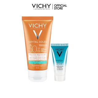 Bộ sản phẩm chống nắng & căng mượt da vichy capital soleil dry touch -binh