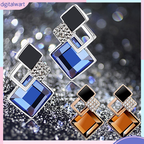 Bông Tai Đính Đá Hình Thoi Thời Trang Dành Cho Nữ