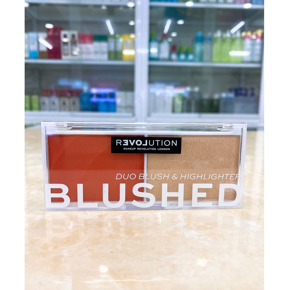 Bảng Phấn Má Hồng &amp; Bắt Sáng 2 Ô Makeup Revolution Duo Blush &amp; Highlighter