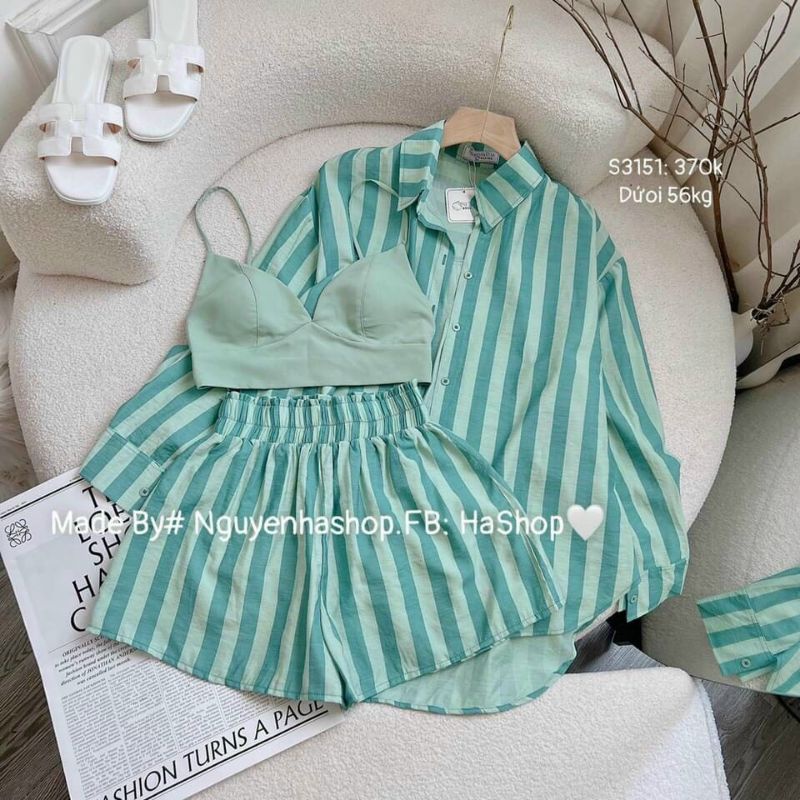 set quần áo 3 món sọc đẹp SIÊU XINH ❤️/MS027 MÃ 190