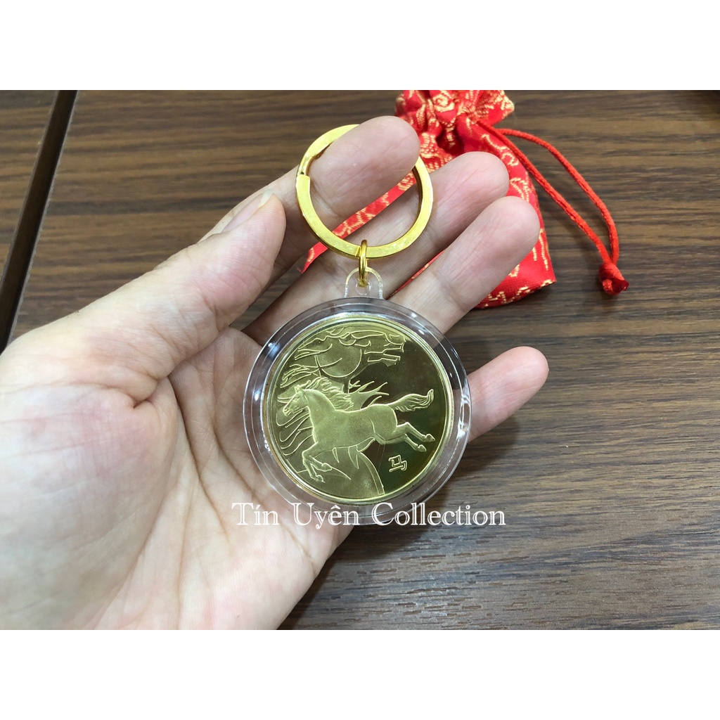 Móc Khóa Đồng Xu Hình Con Ngựa cho người tuổi Ngọ