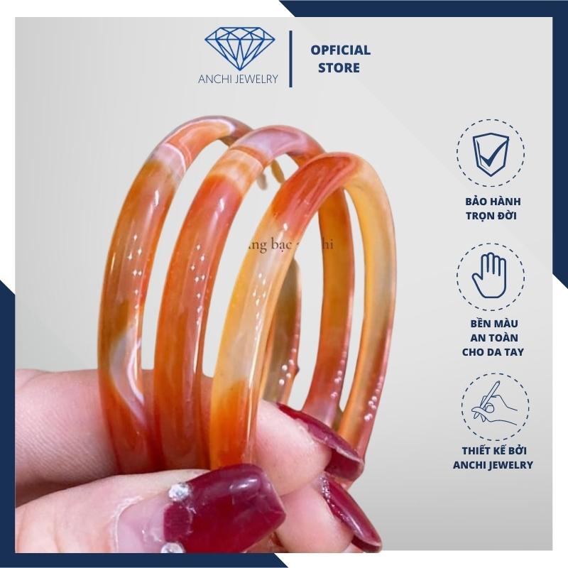 Vòng mã não xanh / đỏ / đen bản đũa hợp mệnh thủy, mộc, hỏa, thổ. Anchi jewelry