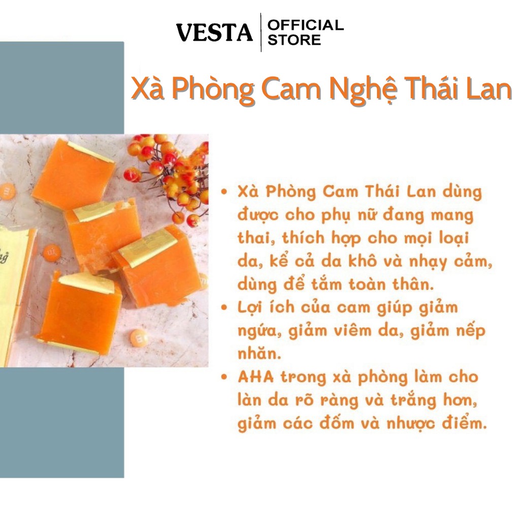 Xà Phòng Cam Nghệ Thái Lan 🍊𝑭𝒓𝒆𝒆𝒔𝒉𝒊𝒑🍊 Soap Giảm Mụn Lưng Trắng Da