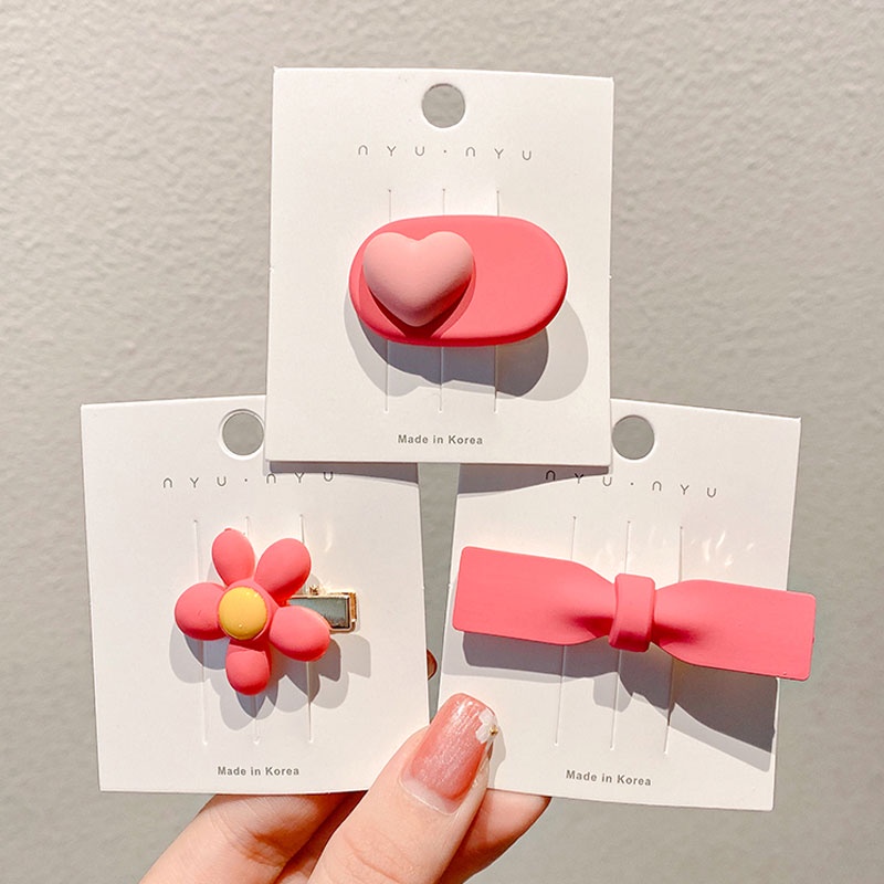 Kẹp tóc hình trái tim dễ thương phong cách Nhật Bản cho nữ