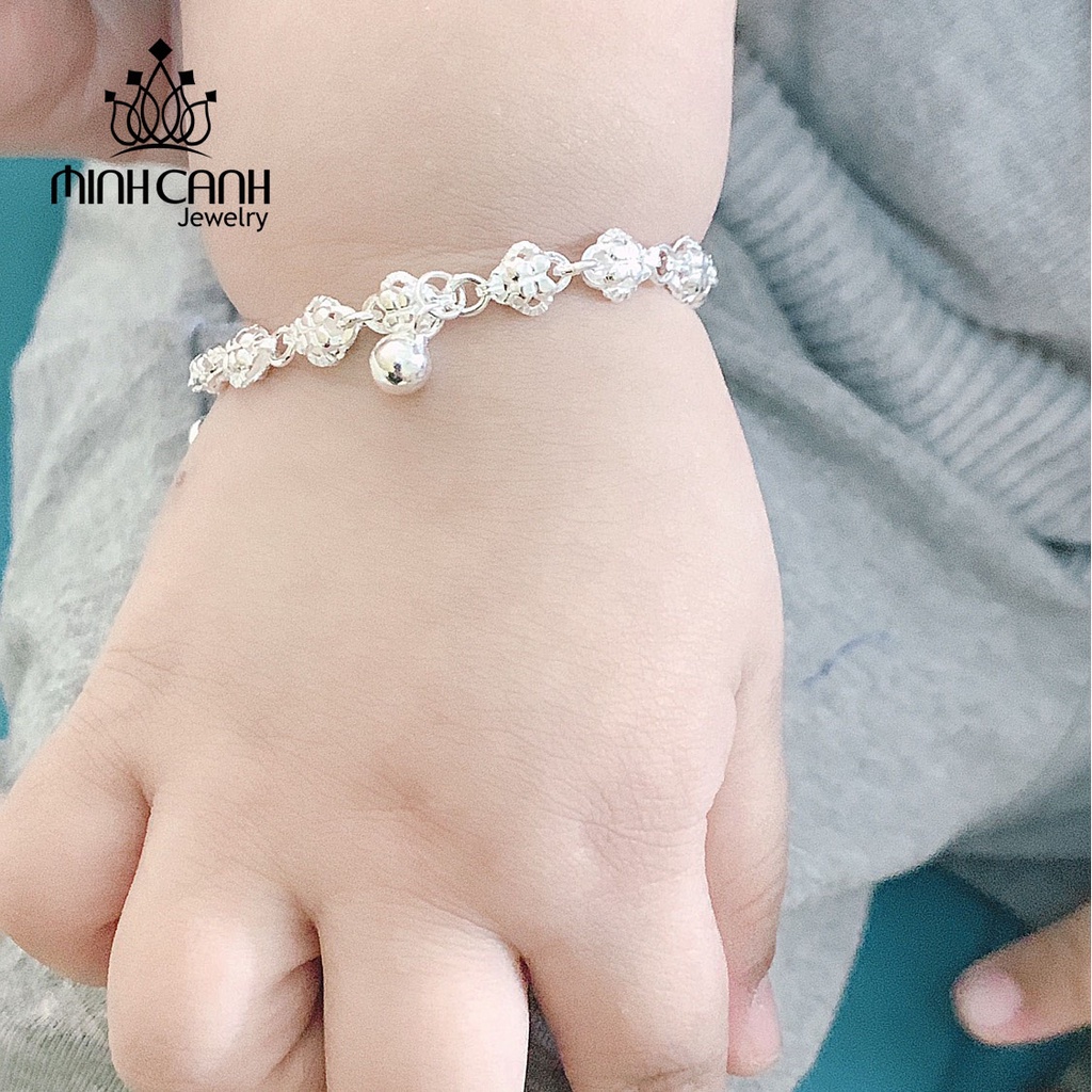 Lắc Bạc Cho Bé Hình Hoa Mix Bi - Minh Canh Jewelry