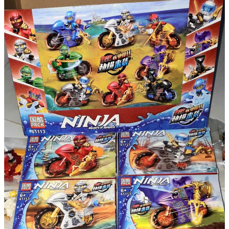 Lắp ráp 1 hộp Ninja61113 cưỡi xe mô tô có nhiều chi tiết bằng nhựa ABS