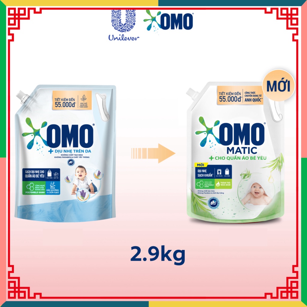 Túi Nước Giặt OMO Matic 2.9kg/3.1kg