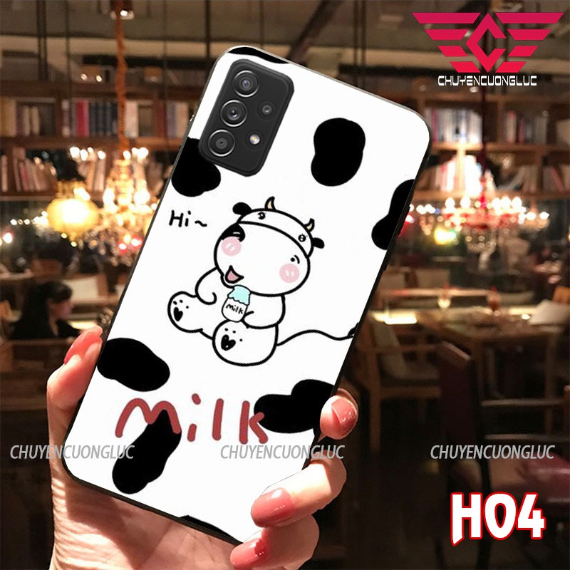 ỐP LƯNG SAMSUNG GALAXY A22/ A32/ A52/ A72/ A03S BẰNG IN HÌNH BÒ SỮA SIÊU CUTE BẰNG KÍNH | BigBuy360 - bigbuy360.vn