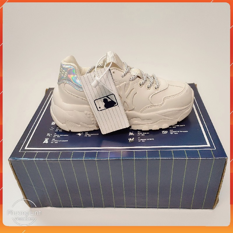 Giày thể thao nam nữ Boston NY LA màu kem, giày Sneakers nam nữ tăng chiều cao M56