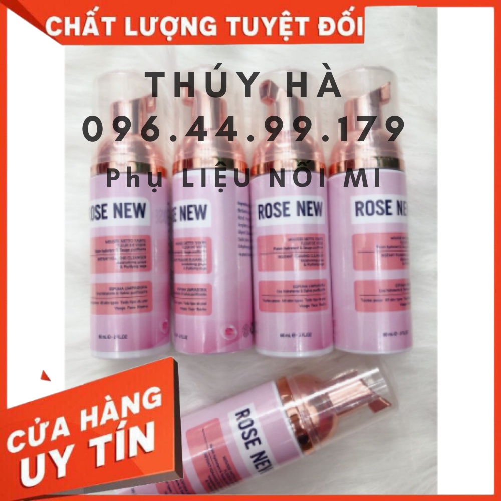 Chai tạo bọt vệ sinh mi New Rose_dụng cụ mi_keo nối mi_uốn mi_mi khay_mi fan_THÚY HÀ