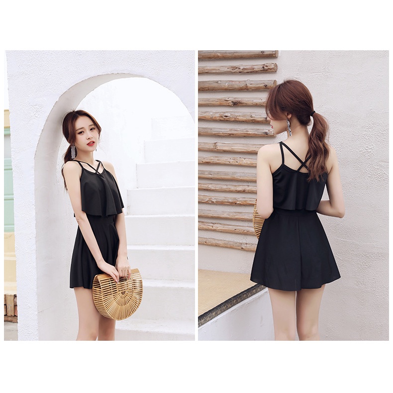 Đồ bơi 1 mảnh ngắn thời trang du lịch đi biển Hàn Quốc quyến rũ cho nữ