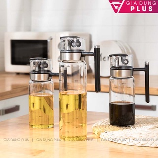 Bình Đựng Dầu Ăn, Nước Mắm Tự Động Rót | Vòi inox 304 | Có Tay Cầm Tiện Lợi | Thuỷ Tinh Borosilicate Cao Cấp Kuake