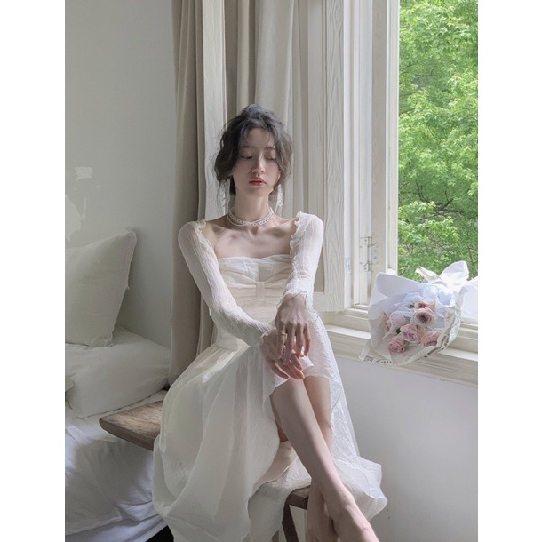 SET ĐẦM MIDI ỐNG NƠ NGỰC + ÁO KHOÁC TAY DÀI CROPTOP MS420