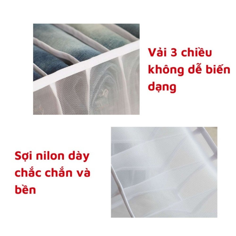 Khay vải đựng đồ lót tất vớ tiện dụng - Túi vải đựng quần áo 7 ngăn size to đựng quần Jean - Túi sắp xếp tủ quần áo