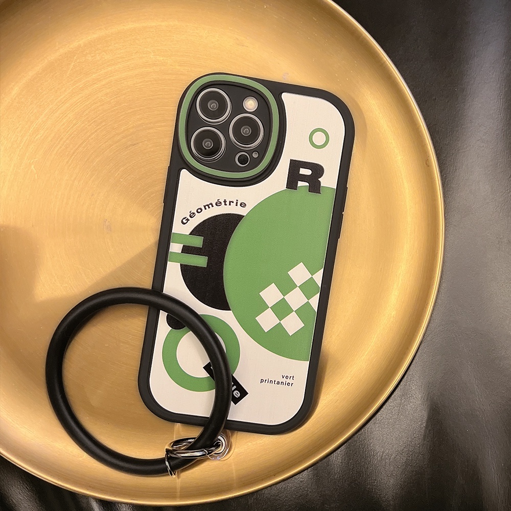 Ốp Điện Thoại TPU Mềm Chống Sốc Họa Tiết Hình Học Có Vòng Đeo Tay Cho iPhone 11 12 13 Pro max mini XS max xr 7 8 se2020 plus