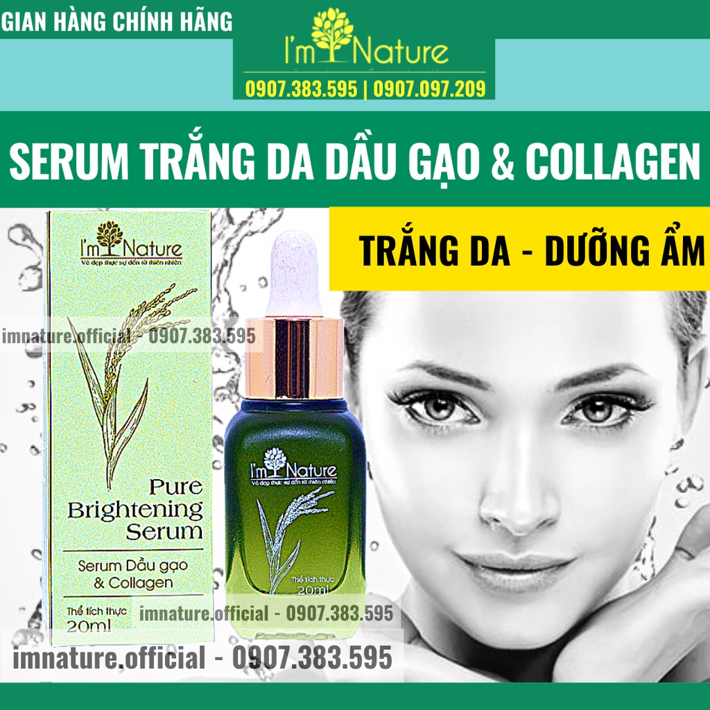 (+Quà) Serum Dầu Gạo &amp; Collagen I'M NATURE – Làm Sáng Và Tái Tạo Da 20ml