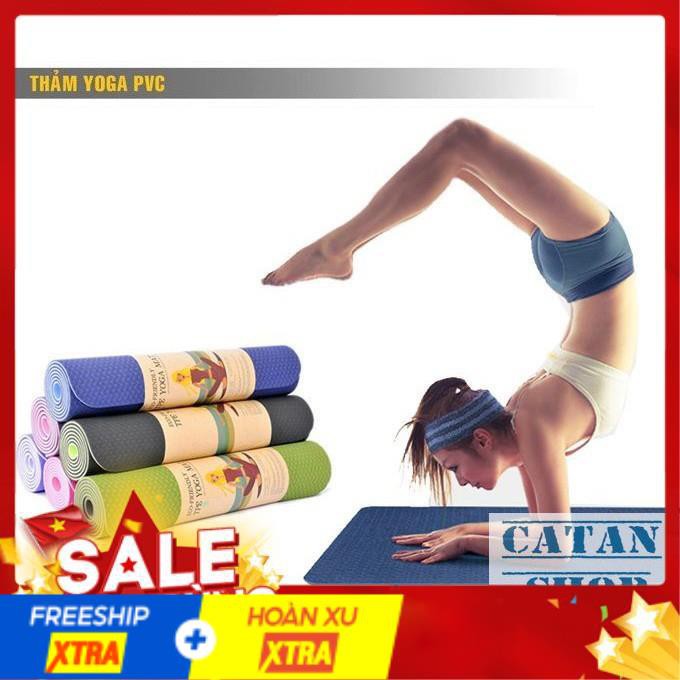 [ RẺ VÔ ĐỊCH ] Combo Thảm tập YOGA tặng kèm túi lưới, thảm tập GYM cao cấp, độ bám cao, dễ dàng giặt sạch GD157-TYOGATui