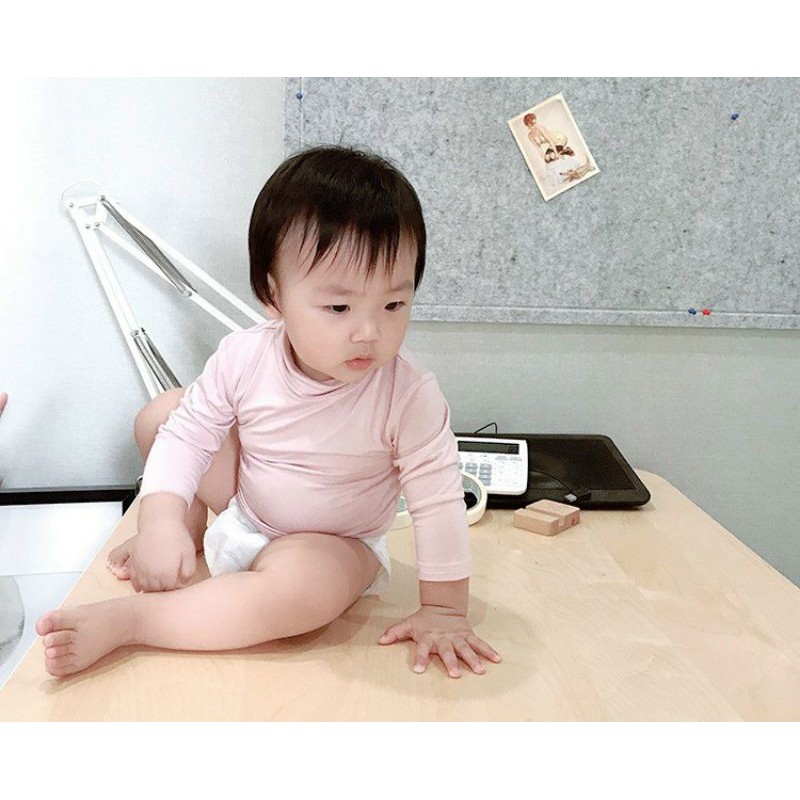 Áo giữ nhiệt cổ 3p mỏng Minky mom xịn cho bé