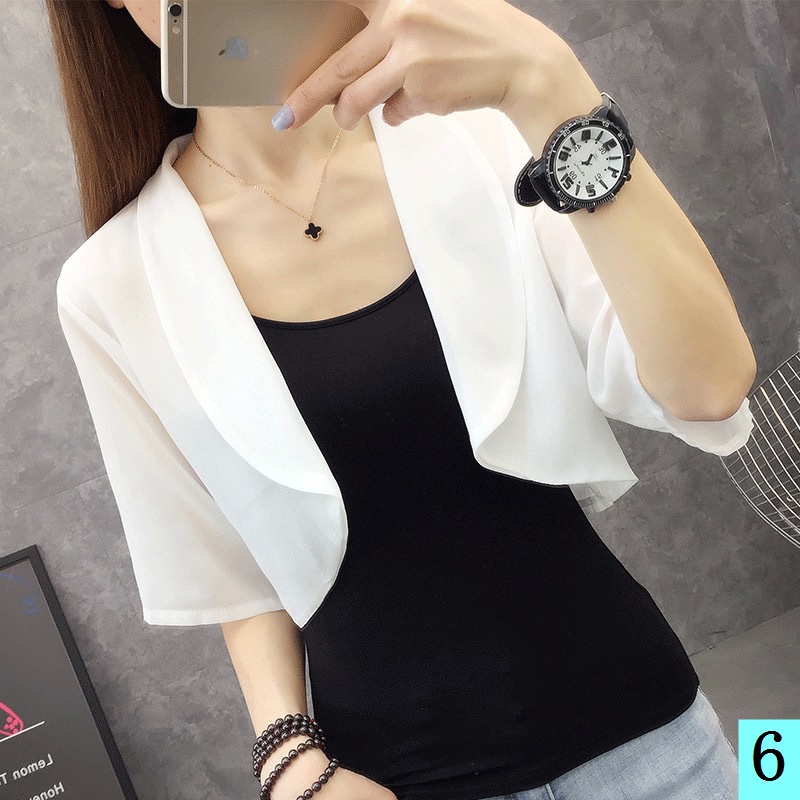 Áo Khoác Voan Lụa Lạnh Ngắn Tay Chống Nắng Thời Trang Mùa Hè Hàng Mới Cho Nữ