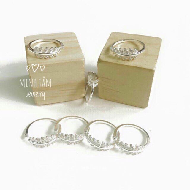 Nhẫn lá oliu chất liệu bạc ta-Minh Tâm Jewelry