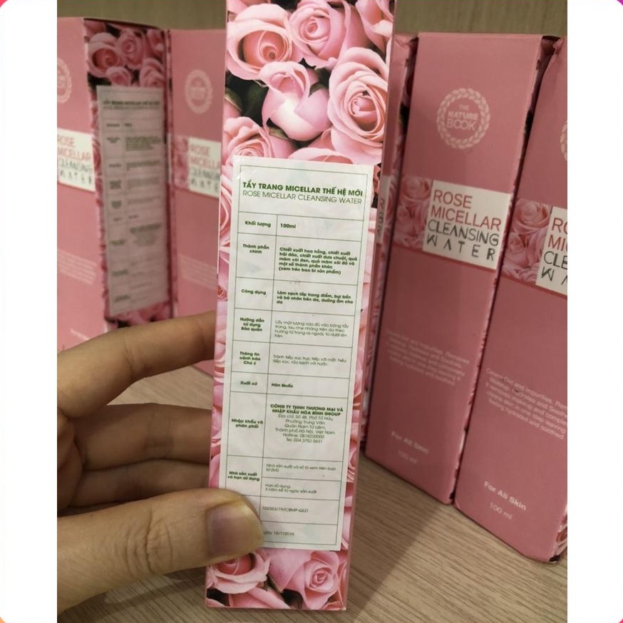 Tẩy trang dưỡng ẩm da Rose Micelaer Cleansing water 100 ml- The Nature Book,