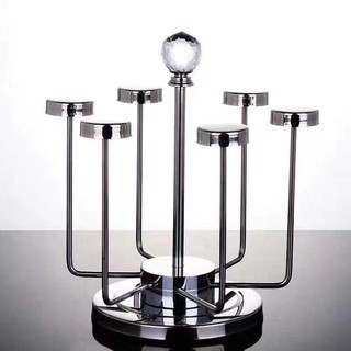[ ĐẸP -SANG - CHẢNH ] Giá Úp Cốc Tròn Xoay 360 Độ Kim Cương Bạc, Kệ Để Cốc Chén Sang Chảnh Và Tiện Dụng