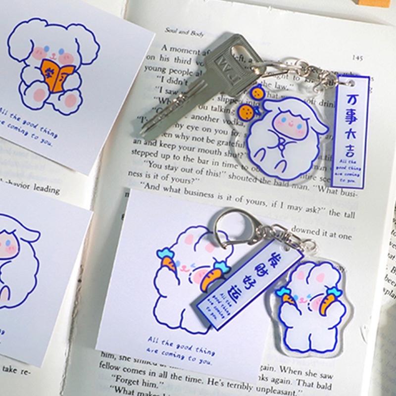 Móc Khóa Xe Hơi In Chữ All Things Joy Hoạt Hình May Mắn