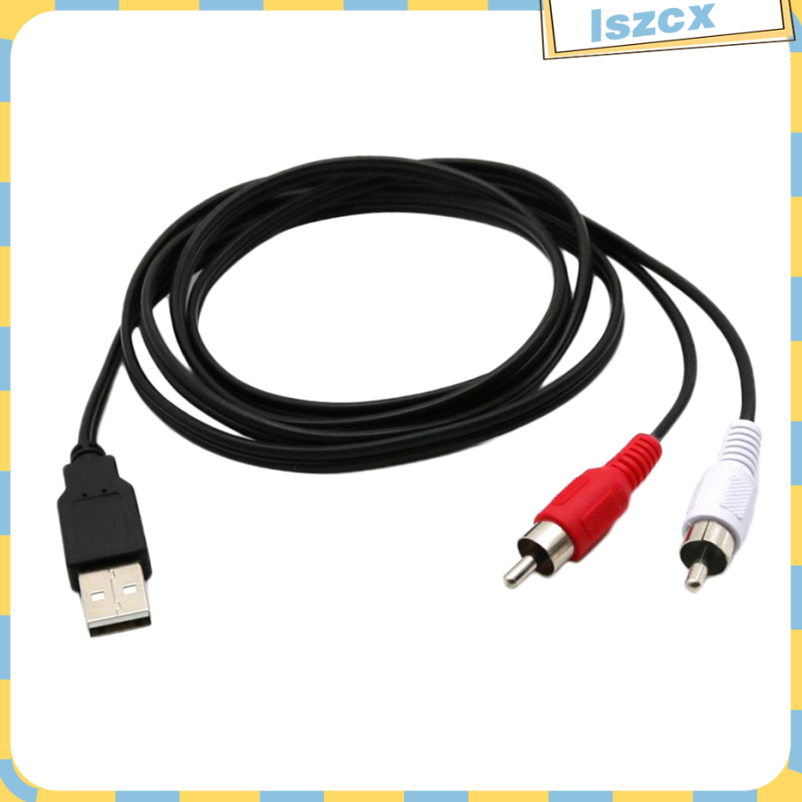 Dây Cáp Chuyển Đổi 1.5m Usb A Male Sang 2x Rca Phono Male Av