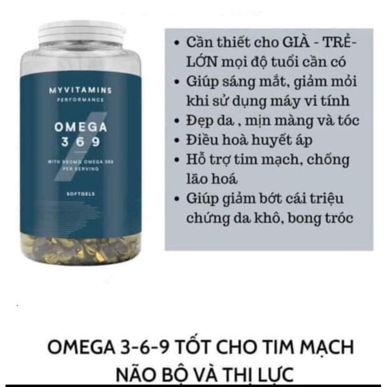 Viên uống omega 369 Myvitamins 120v