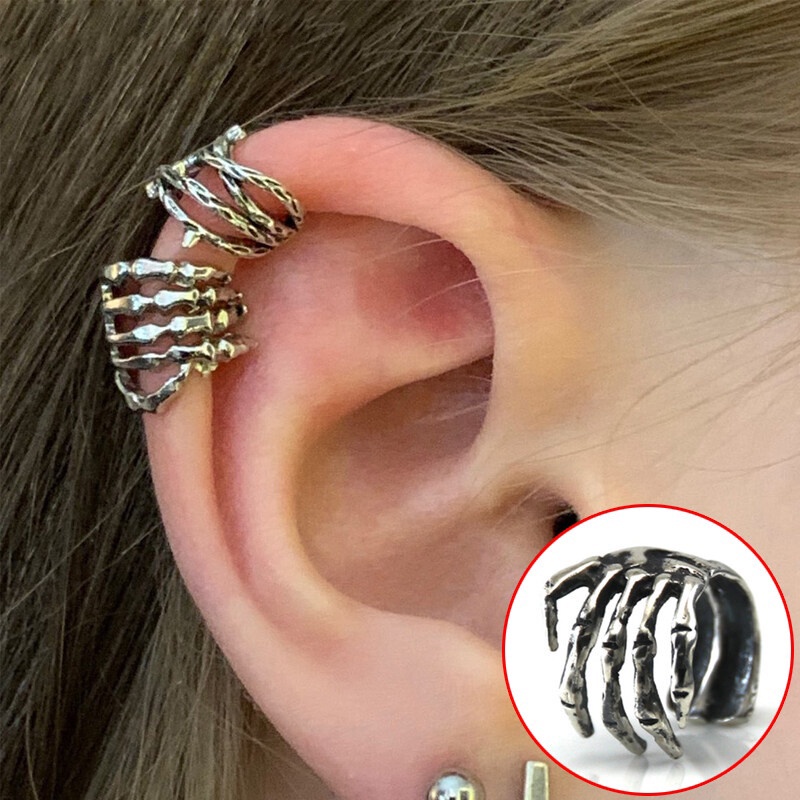 Set 1/5 Khuyên Kẹp Vành Tai Hình Trái Tim 3D Phong Cách Bohemian Thời Trang Cho Nữ