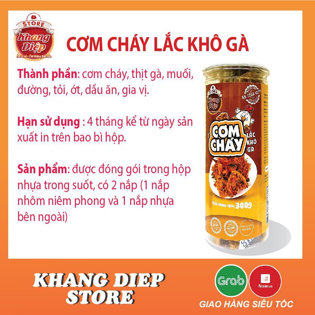  Cơm cháy lắc khô gà 300g Khang Diệp đồ ăn vặt Hà Nội