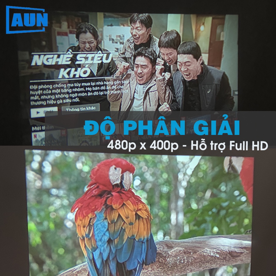 [BẢN 2022 MỚI NHẤT Máy chiếu mini AUN C40s hỗ trợ fullhd 1080p và kết nối với điện thoại, laptop, máy tính