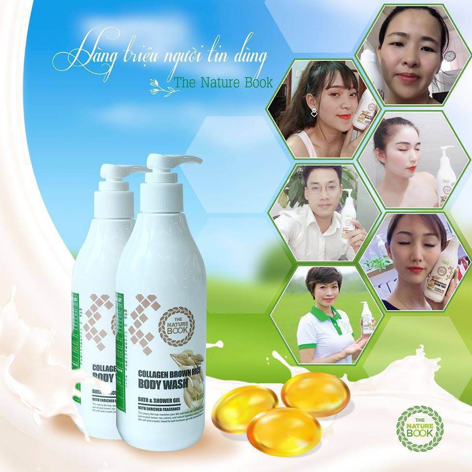 [CHÍNH HÃNG] Sữa Tắm Collagen Gạo Lức The Nature Book 300ml