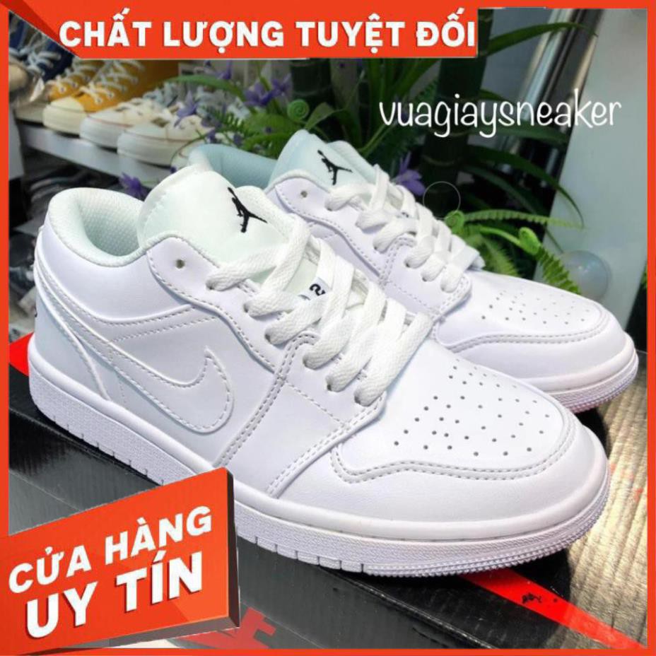 [ ẢNH THẬT ] Giày sneaker jd1, jordan 1 trắng thấp cổ