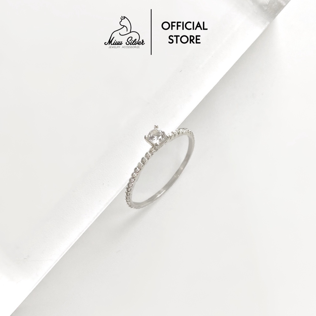 Nhẫn bạc 925 Miuu Silver nữ xoắn đính đá nhỏ xinh Tiny Ovilas