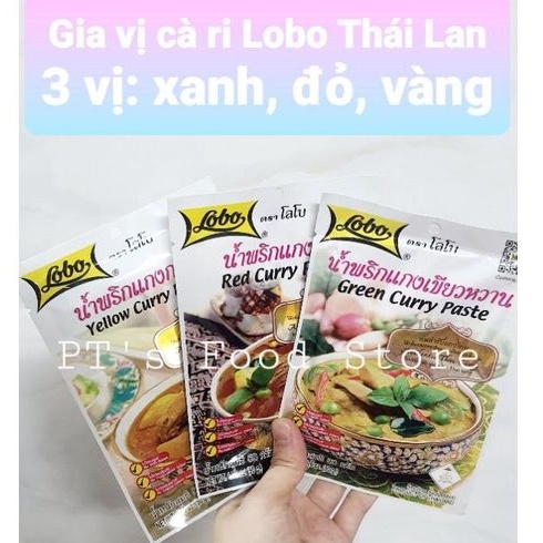 [Lobo Thái] Gia vị cà ri gói 50gr, có 3 vị: ĐỎ - XANH - VÀNG / Red - Green - Yellow Curry Paste